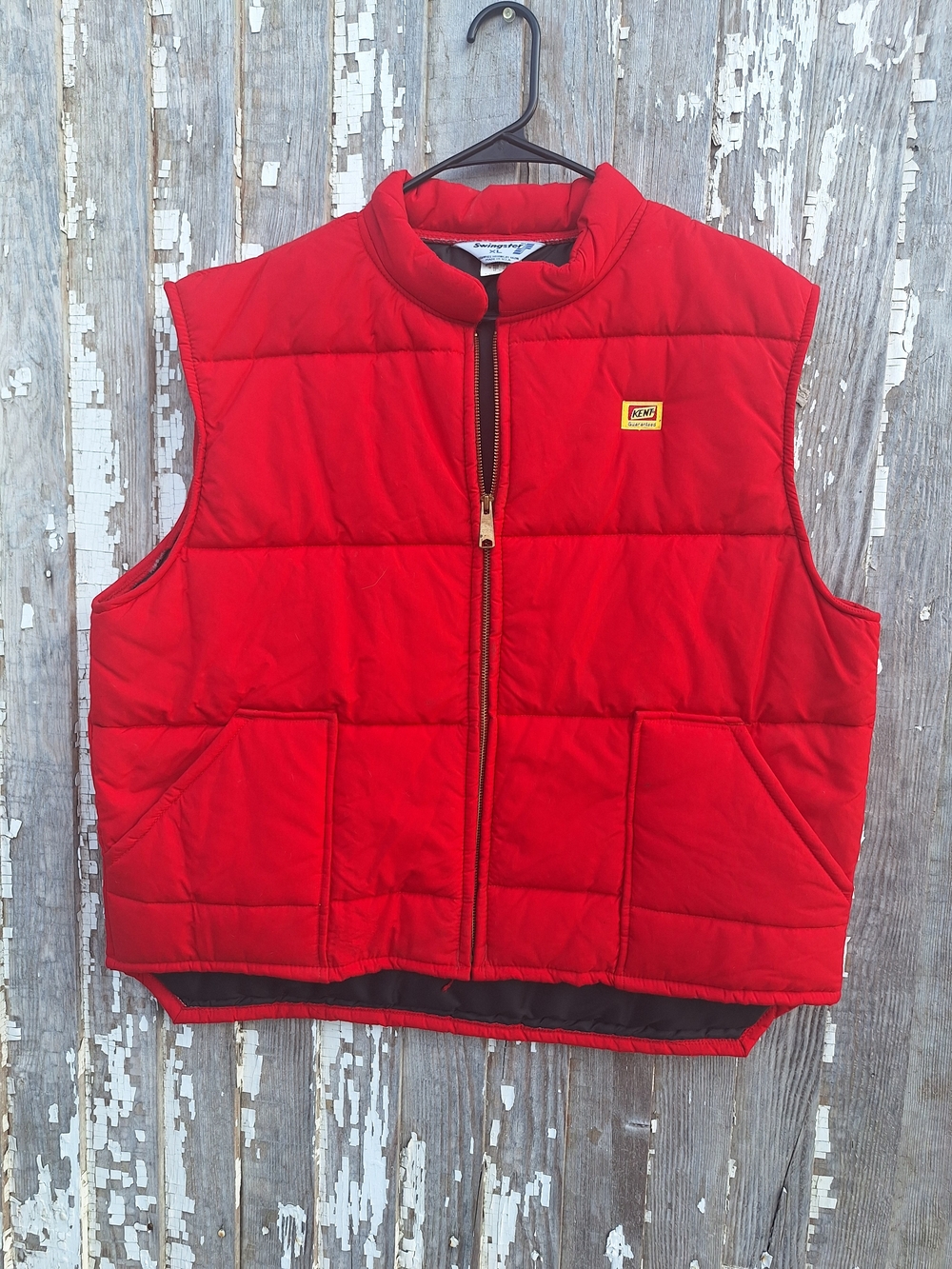 Vintage Quilted Puffer Vest with Front Zip Swingster Kent Size XL